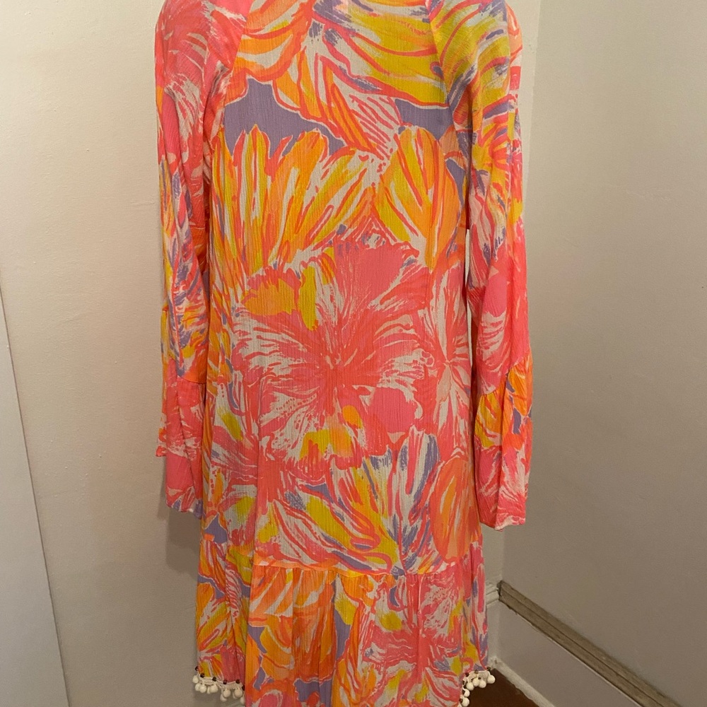 Lilly Pulitzer Pink and Orange Long Sleeve Dress - Picture 3 of 9